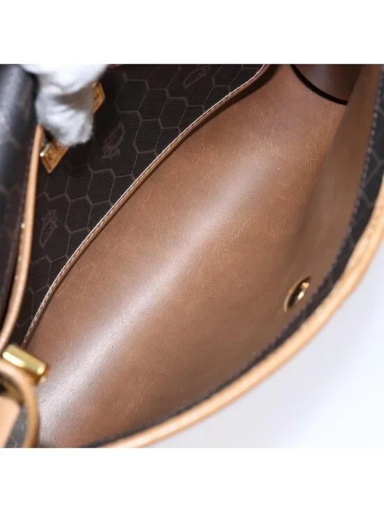 Authentic Christian Dior Honeycomb Canvas Shoulder Bag PVC Black Gold - Picture 3 of 16